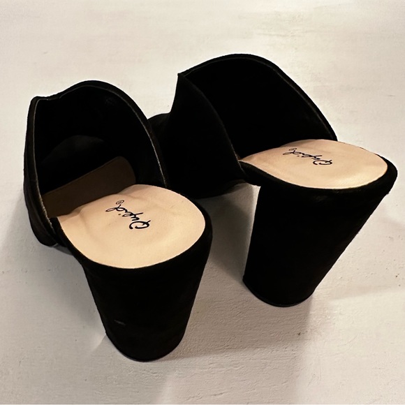 Qupid Open Toe Mules Velvet Black Size 9 - Picture 9 of 12